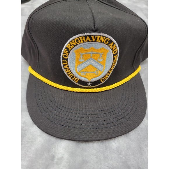Bureau of Engraving and Printing Rope Baseball Hat Cap Snap Back Black USA - Picture 1 of 4